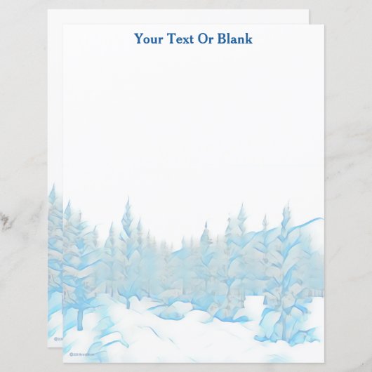 Snowy Blue Trees (Voorkant / Achterkant)