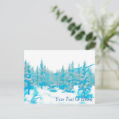 Snowy Blue Trees Briefkaart (Staand voorkant)