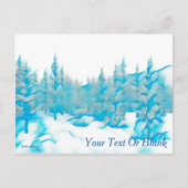 Snowy Blue Trees Briefkaart (Voorkant)