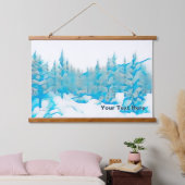 Snowy Blue Trees Hangend Wandkleed (Slaapkamer)