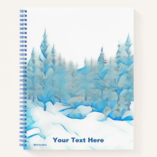 Snowy Blue Trees Notitieboek (Voorkant)