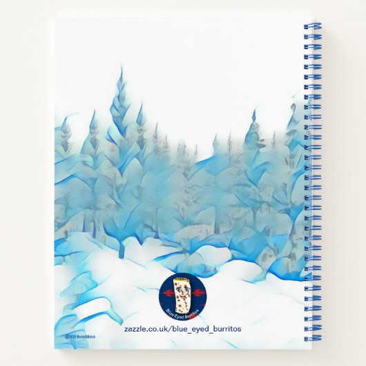 Snowy Blue Trees Notitieboek (Achterkant)