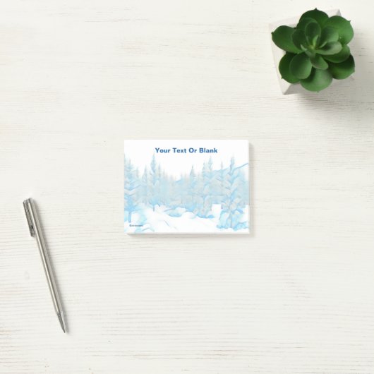 Snowy Blue Trees Post-it® Notes (Kantoor)
