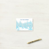 Snowy Blue Trees Post-it® Notes (Op bureau)