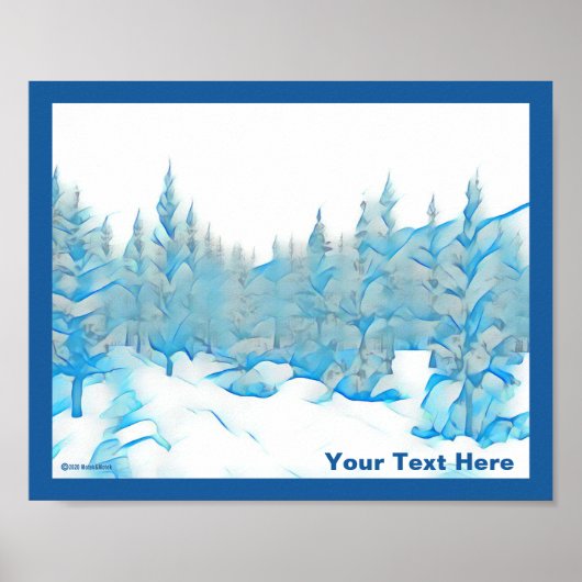Snowy Blue Trees Poster (Voorkant)