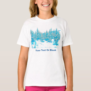 Snowy Blue Trees T-shirt