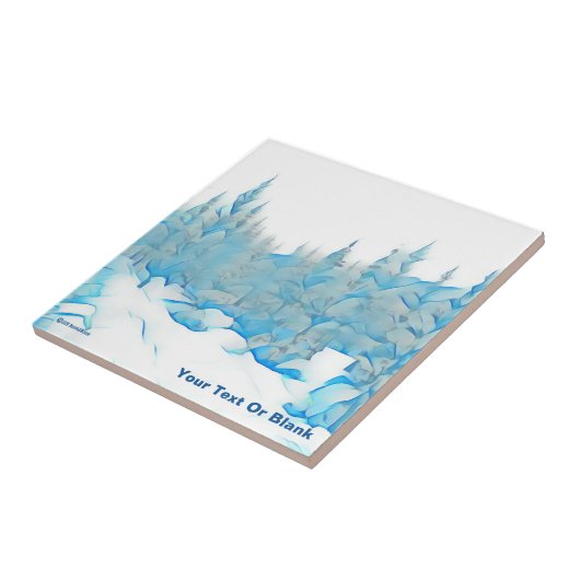 Snowy Blue Trees Tegeltje (Zijkant)