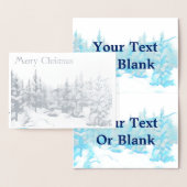 Snowy Blue Trees - Vrolijk kerstfeest Folie Kaarten (Display)