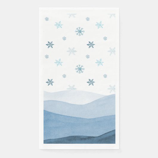 Snowy Blue Winter Guest Towel Servet (Voorkant)