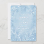 Snowy Blue Winter Wedding Save the Date Cards (Voorkant)