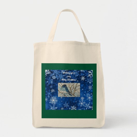 Snowy Bluebird Notecard Tote Bag (Voorkant)