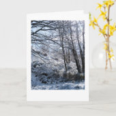 Snowy bossen Kerstmis Kaart (Gele Bloem)