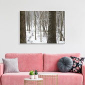 Snowy Bossen Scene Canvas Afdruk (Insitu (Woonkamer))