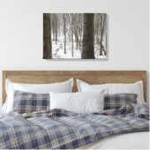 Snowy Bossen Scene Canvas Afdruk (Insitu (Slaapkamer))