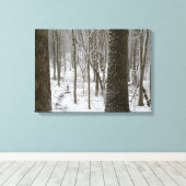 Snowy Bossen Scene Canvas Afdruk (Insitu (Houten vloer))