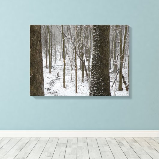 Snowy Bossen Scene Canvas Afdruk (Insitu (Houten vloer))