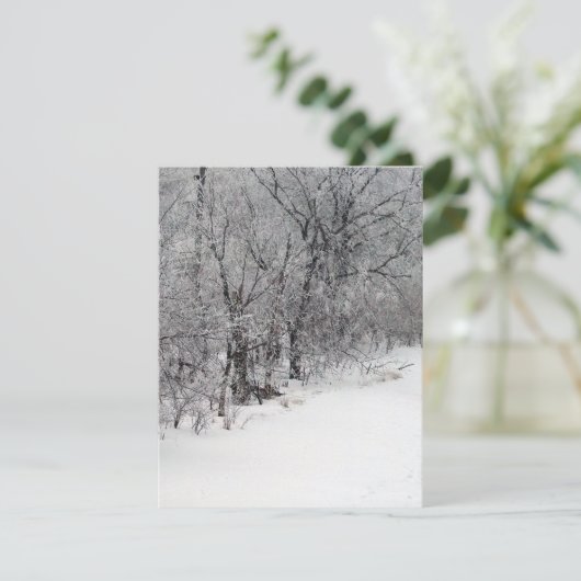 Snowy Bossen Uitnodiging (Staand voorkant)