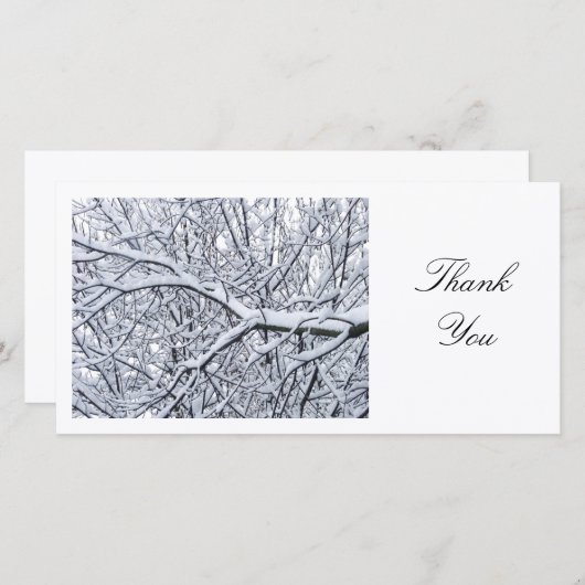 Snowy Branches - Hartelijk dank Bedankkaart (Voorkant / Achterkant)