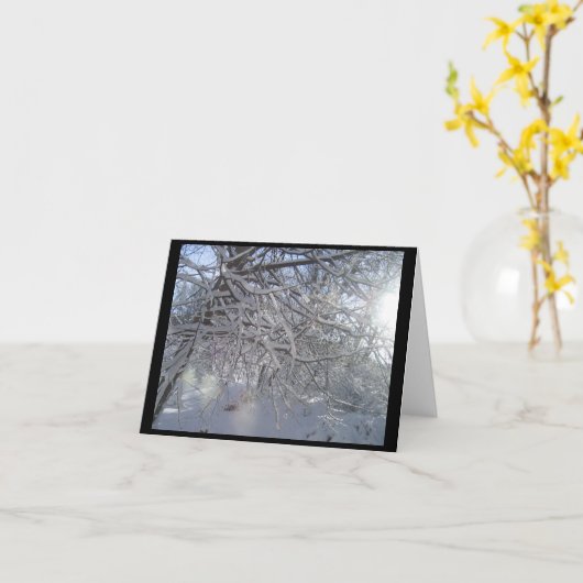 Snowy Branches Notecard Kaart (Gele Bloem)