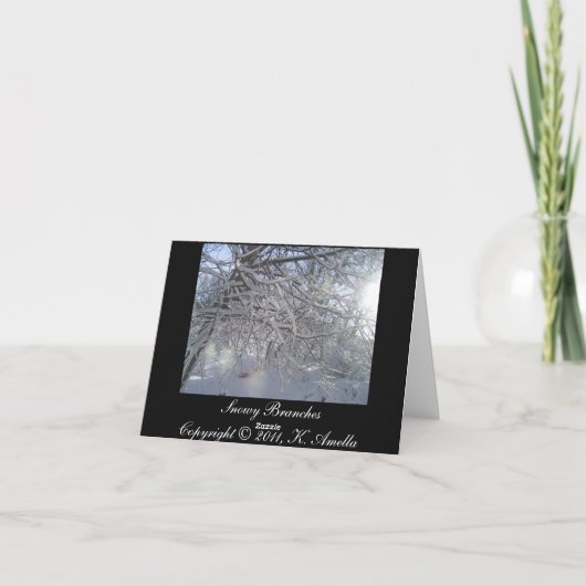 Snowy Branches Notecard Kaart (Achterkant)