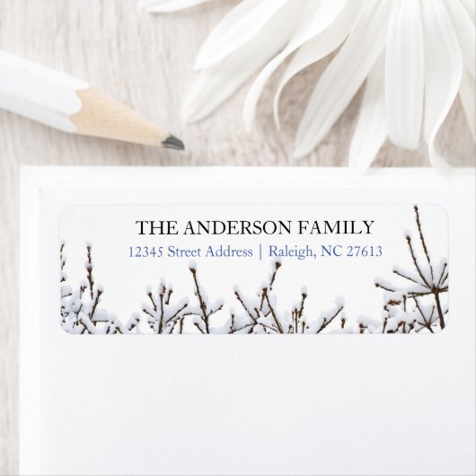 Snowy Branches - Retouradreslabels Etiket (Insitu)