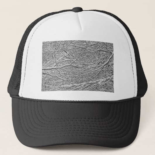 Snowy Branches Trucker Pet (Voorkant)