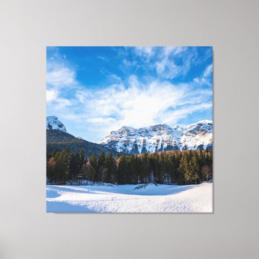 Snowy Brenta Dolomites - Alpen Canvas Afdruk (Voorkant)