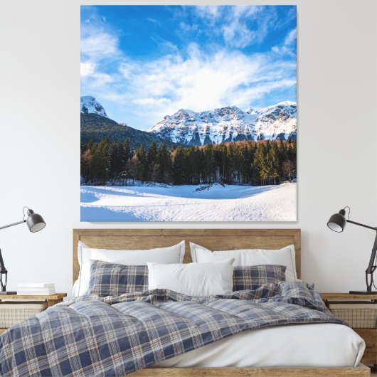 Snowy Brenta Dolomites - Alpen Canvas Afdruk (Insitu (Slaapkamer))