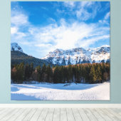 Snowy Brenta Dolomites - Alpen Canvas Afdruk (Insitu (Houten vloer))