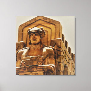 Snowy Bridge-beeld Canvas Afdruk