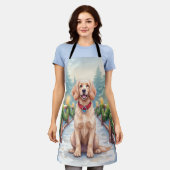 Snowy Bridge Boykin Spaniel Christmas Art Schort (Gedragen)