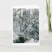 Snowy Bridge Feestdagen Kaart (Voorkant)
