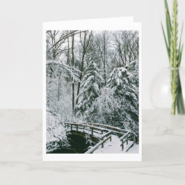 Snowy Bridge Feestdagen Kaart