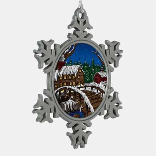 Snowy Bridge Ornament (Links)