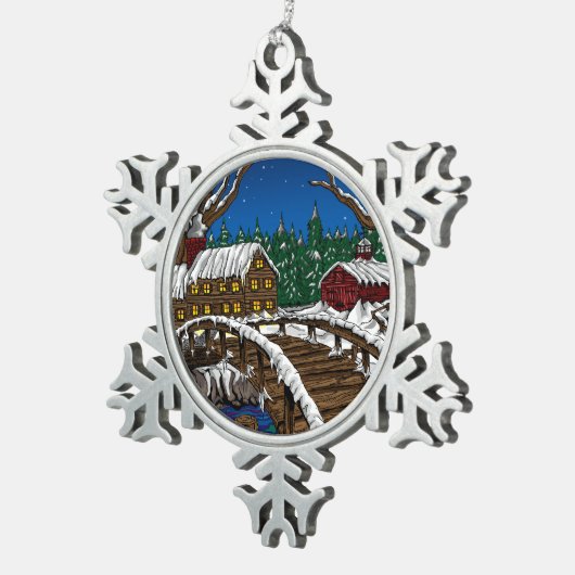 Snowy Bridge Ornament (Rechts)