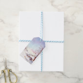 Snowy Bridge Waterverf Landscape Painting Cadeaulabel (Met Touw)