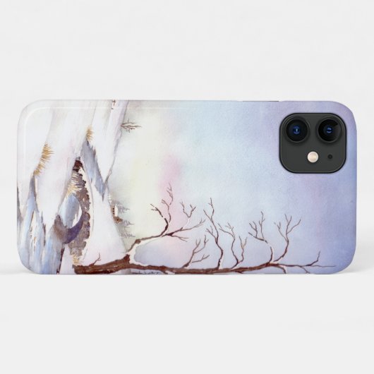 Snowy Bridge Waterverf Landscape Painting Case-Mate iPhone Case (Achterkant (horizontaal))