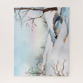 Snowy Bridge Waterverf Landscape Painting Legpuzzel (Verticaal)