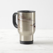 Snowy Bridge Waterverf Landscape Painting Reisbeker (Voorkant links)