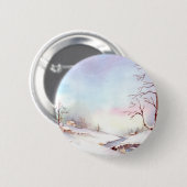 Snowy Bridge Waterverf Landscape Painting Ronde Button 5,7 Cm (Voorkant /achterkant)