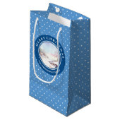 Snowy Bridge Waterverf Landschap Kerstmis Klein Cadeauzakje (Voorkant Gekanteld)