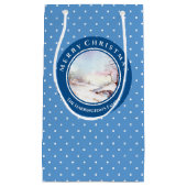 Snowy Bridge Waterverf Landschap Kerstmis Klein Cadeauzakje (Voorkant)