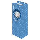 Snowy Bridge Waterverf Landschap Kerstmis Wijn Cadeautas (Achterkant Gekanteld)