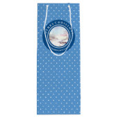 Snowy Bridge Waterverf Landschap Kerstmis Wijn Cadeautas (Achterkant)