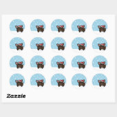 Snowy Brindle Frenchie Ronde Sticker (Vel)