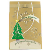 Snowy Bronze "Vrolijk kerstfeest" Medium Cadeauzakje (Voorkant)