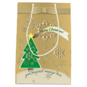 Snowy Bronze "Vrolijk kerstfeest" Medium Cadeauzakje (Achterkant)