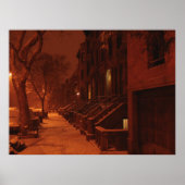 Snowy Brownstone- Night Poster (Voorkant)