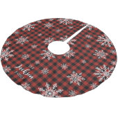 Snowy Buffalo Plaid Tree Rok Kerstboom Rok (Gekanteld)