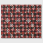 Snowy Buffalo Plaid Wrapping Paper Cadeaupapier (Vlak)
